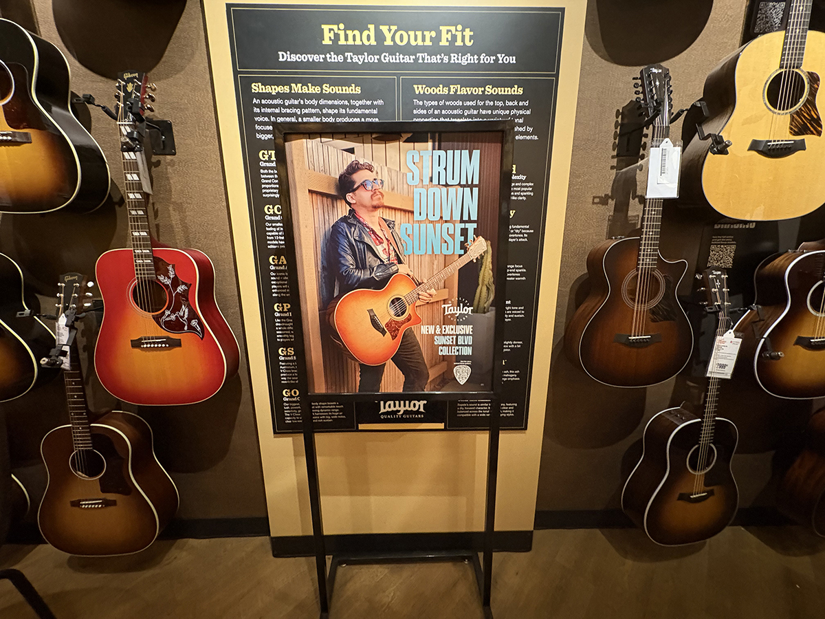 guitar center strum down sunset blvd collection banner display