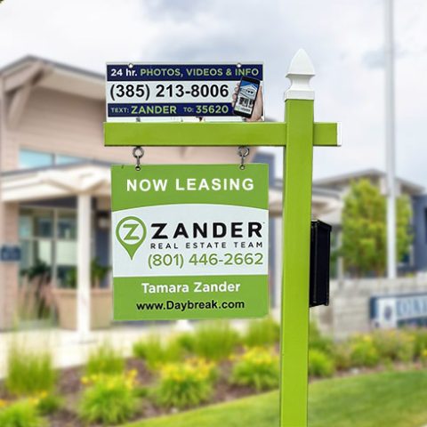 custom designed for lease yard sign